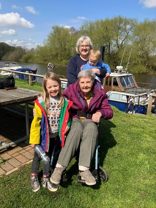 Four generations lunch by the river 