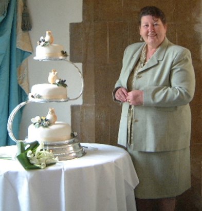 Mum with one of her cakes