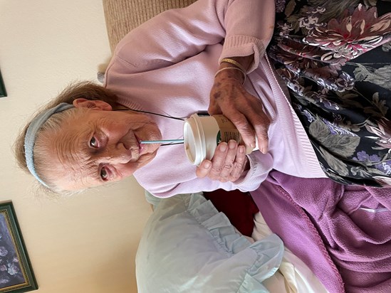 Nanny loved a hot chocolate! 