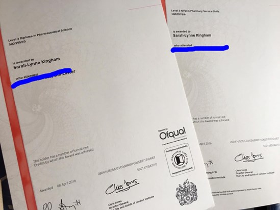 Sarah Certificates