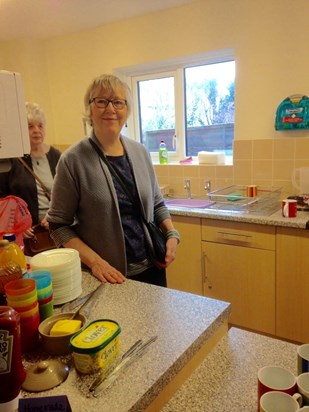 Sian Lewis organiser of the Coffee Morning for Willen Hospice on 24th March 2018.
