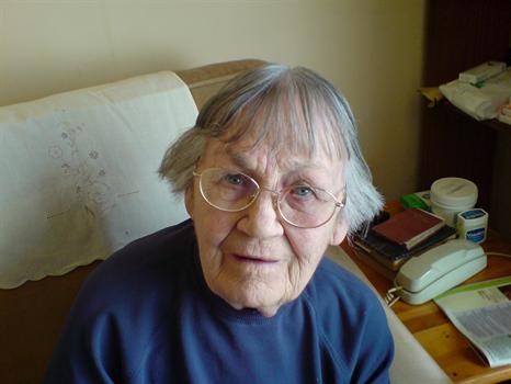 Betty Whitaker at home