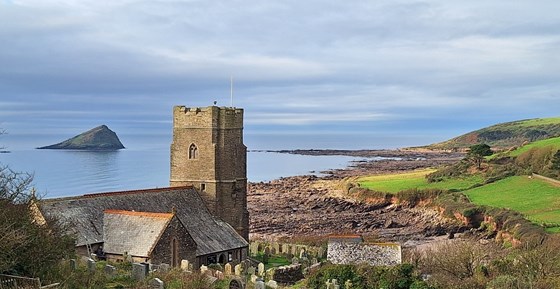 St Werburgh's, Wembury Beach, The Mewstone