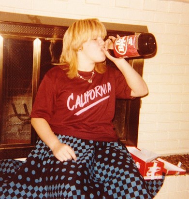 Dr. Pepper and the blue skirt