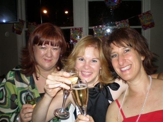 Sarah, Chris and Jo at Jo's 40th. Happy times x
