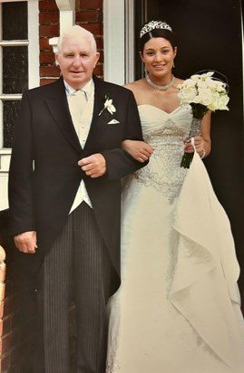 A proud Grandad with Nina on her wedding day 