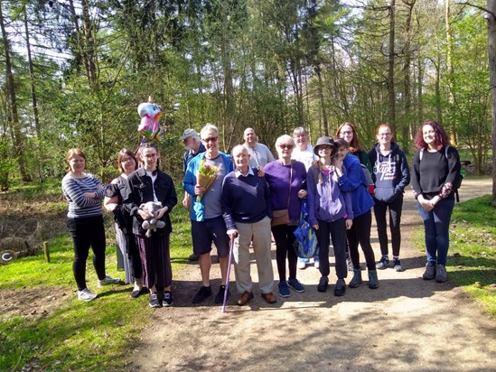 At the start of our walk in Eloise’s memory, Easter 2019