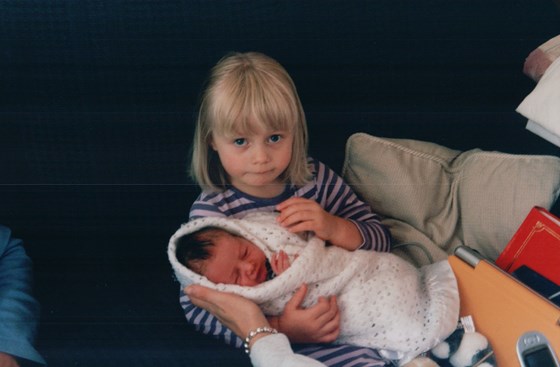 Eloise with her new baby, both so, so cute!