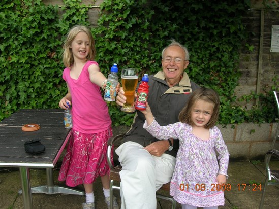 A toast to Grandad!  Eloise was born 4 days before his 60th birthday, a beautiful present for him