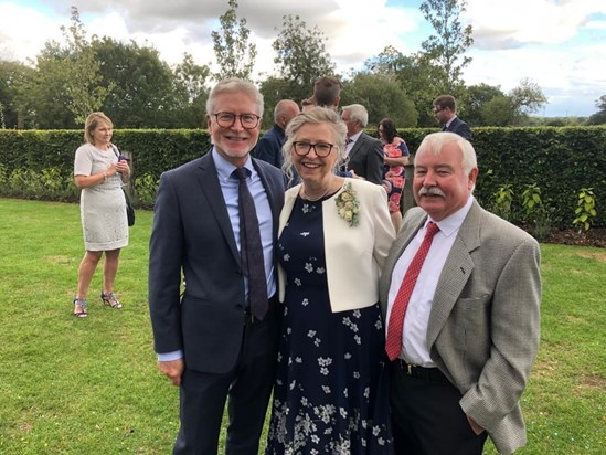 Lesley with brothers Peter & David at Charlotte’s wedding last year 