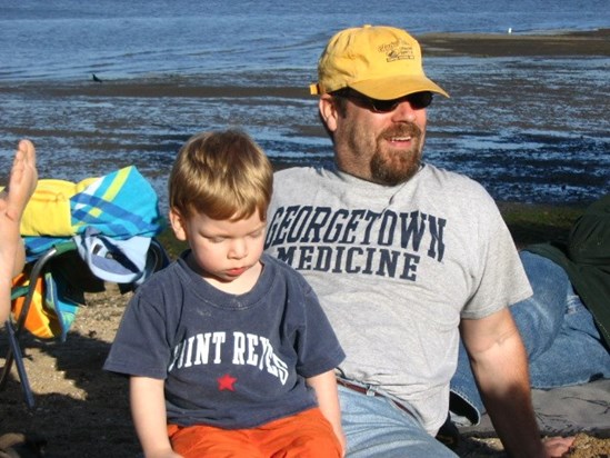 Tom & little Jamie oceanside in California