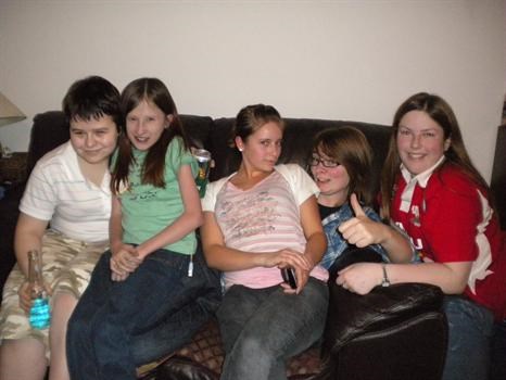 Kim, Sasha, Jenna, Hayley and Tammy at sashas 17th birthday party