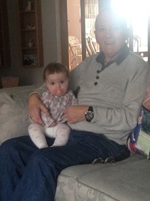 A year ago today (5th April) was Easter - here's a picture of dad with Lottie (his grandaughter)