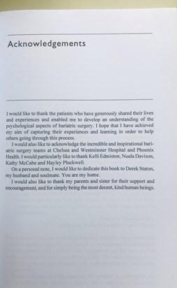 Denise's book dedication to Derek...