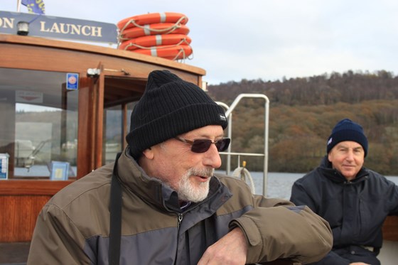 Bill taking a cruise on Coniston lake 2013 