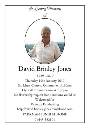 David Brinley Jones   Notice