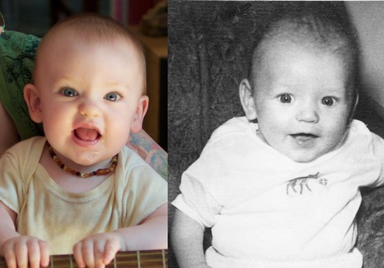 Miles and Jim baby photo comparison