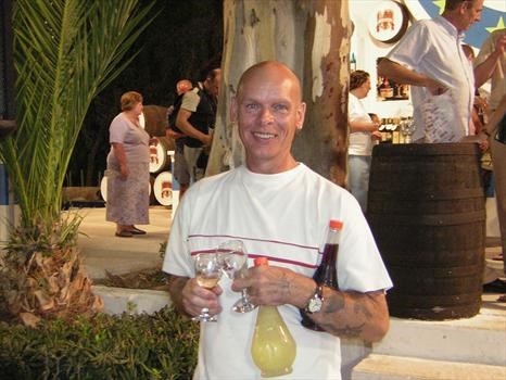 Dad on holiday at a wine festival in Cyprus