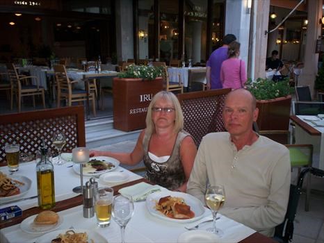 Last night in Majorca, Dad with Tina at the Suckling Pig restaurant, we really enjoyed it