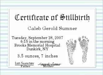 Certificate of Stillbirth