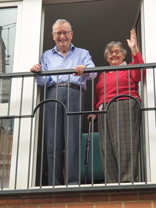 Together in their balcony a few weeks ago.