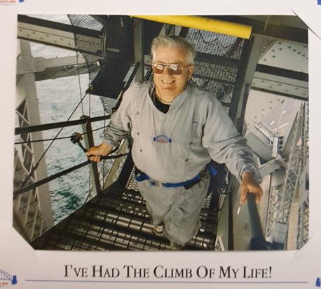 John climbing the Sydney Harbour Bridge in 1999