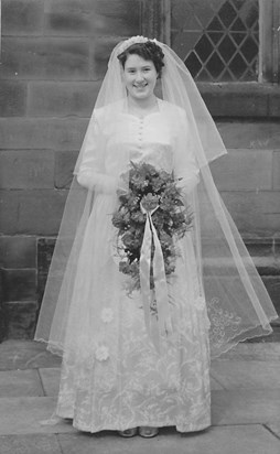 Wedding to Arthur 27/03/1954 aged 19