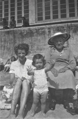 Three Generations - Toddler Alison with Mum Edith & Grandma