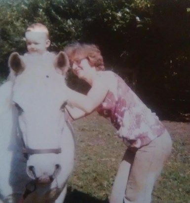 my nan with me on horse she looks so happy x
