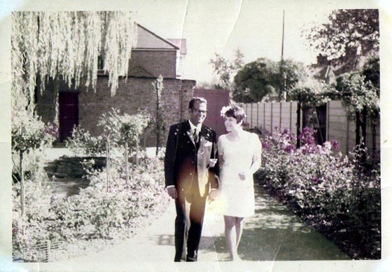 Margaret and Ken on their wedding day, married 52 years