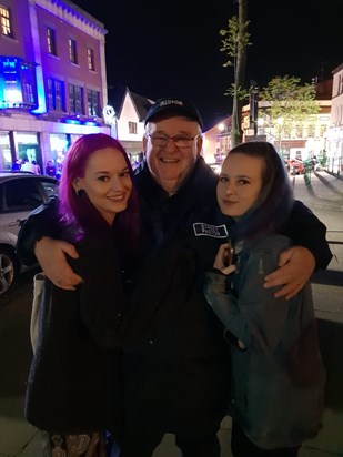 with his daughters on Street Pastor duty