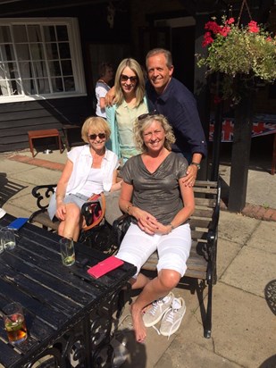 Colin with tennis friends Pamela, Clare and Jen 