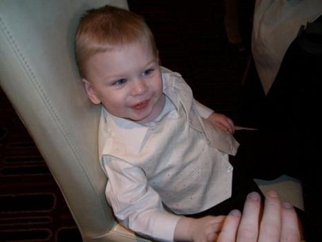 Our son on our wedding day