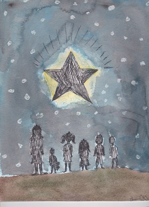 Eleanor's painting of G-Pops as a Star
