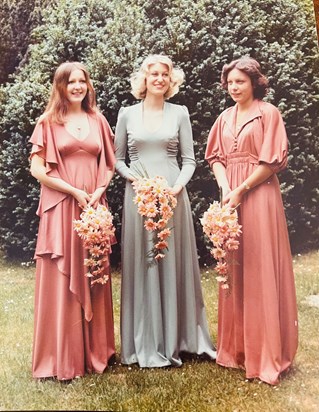 This is a picture of Claire as my bridesmaid in 1975. Claire and I went to school together and we’re good friends. You will be missed dear friend - with love Elizabeth xx