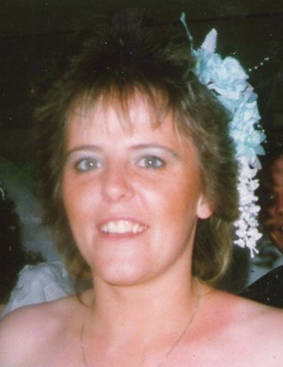 Debbie aged 22 at Carol's wedding.... Beautiful