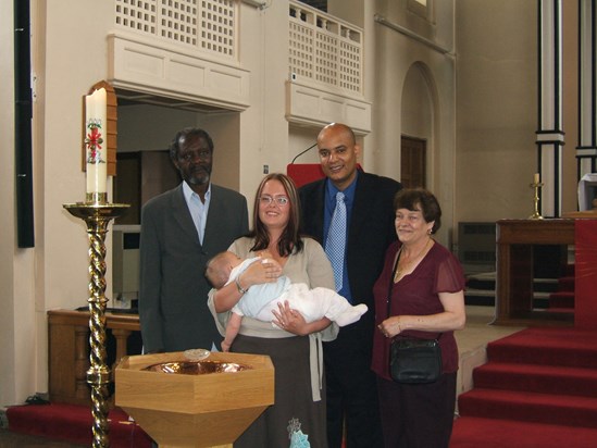 Big Kebba at Kaydn's christening - with 'Little' Kebba, Siobhan, Jackie. It was a good day!