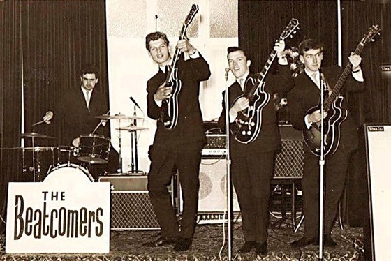 Dad drumming with the Beatcomers c1962