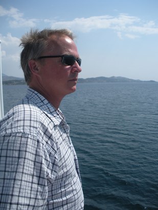 Jeff on the boat -  Kefalonia 2010