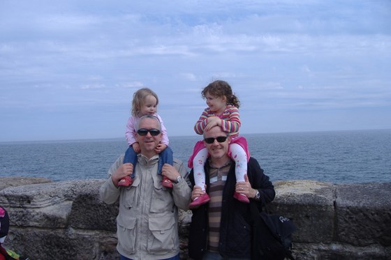 Ross and John with the girls on our holiday to East Coast of Fife.