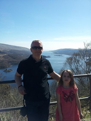 Lovely photo of Ross and Daisy in Argyll.  He loved that area and being at the caravan so much xx