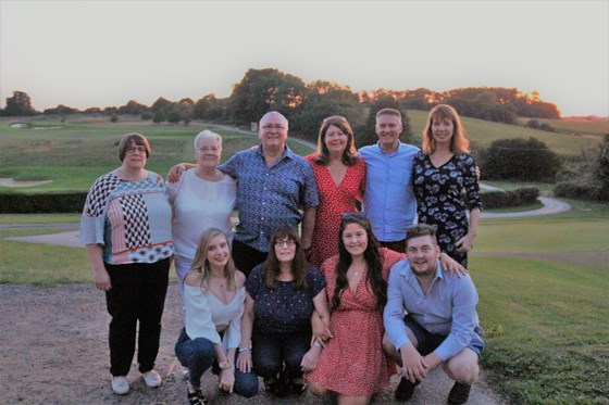 John with his Mum, brother and sisters 2019