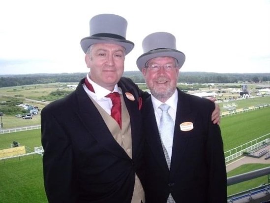 Royal Ascot with my Dad! Not sure those hats fit! 