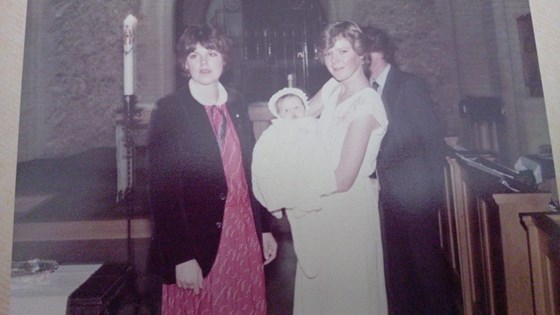 My mum me , and Debbie on my christing day 