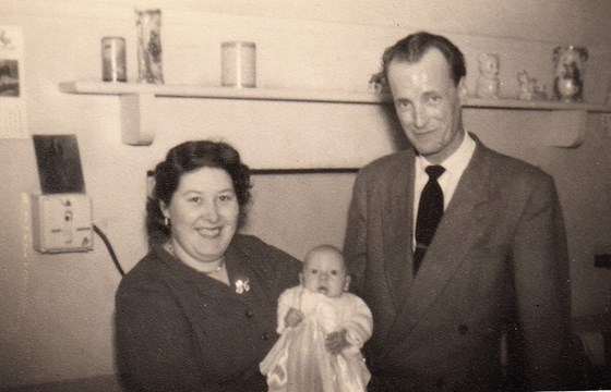 Mum, Nigel, and Dad '55