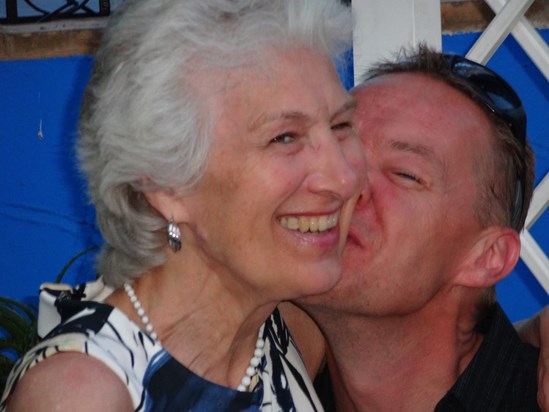 Jacqui's birthday celebration in Spain - but Mum got the biggest kiss from Andy