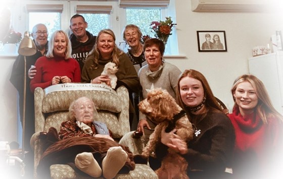 Doris with Part 1 of her family on her 100th birthday