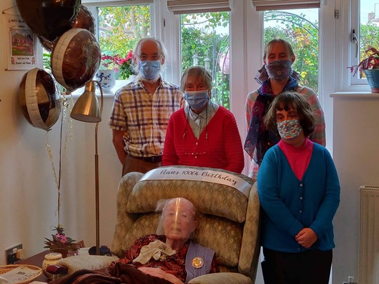 Doris with Part 2 of her family on her 100th birthday
