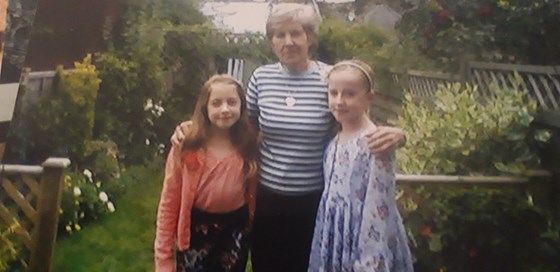 Mum with Mia and Clara in her lovely garden xx 