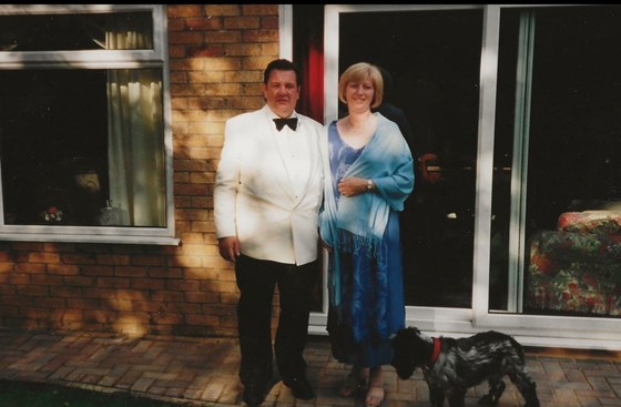 A night out. John with his beloved Wife, Judy, prior to a night out at their Woodstock, Oxon home 